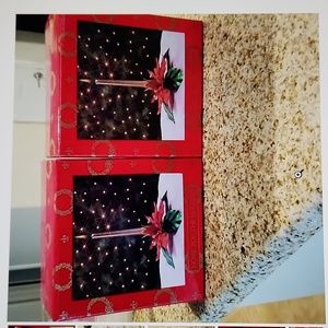 Poinsettia candle holders  (2)